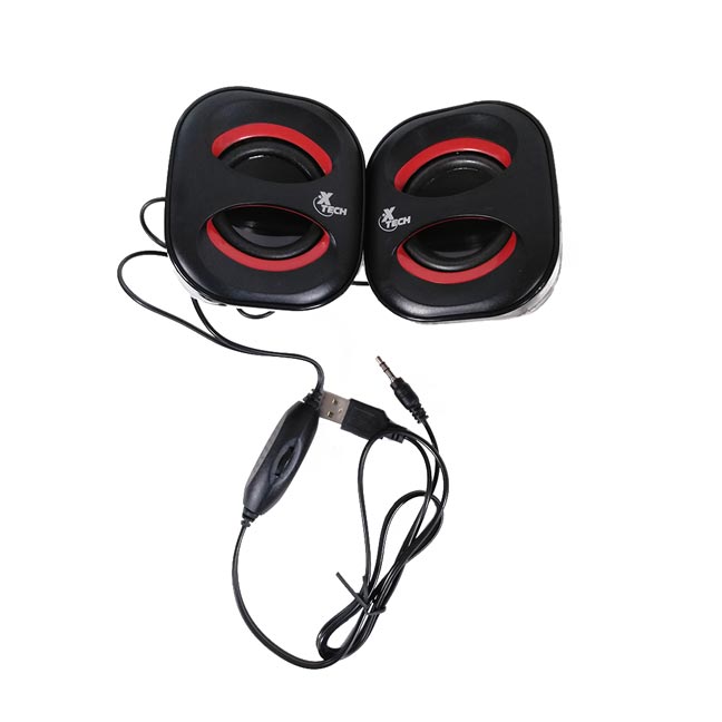 XTech Red and Black 2 Piece USB Powered Speakers PC Clinic Ltd