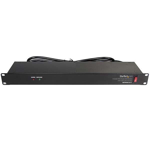 StarTech Rackmount PDU with 8 Outlets and Surge Protection - 1U
