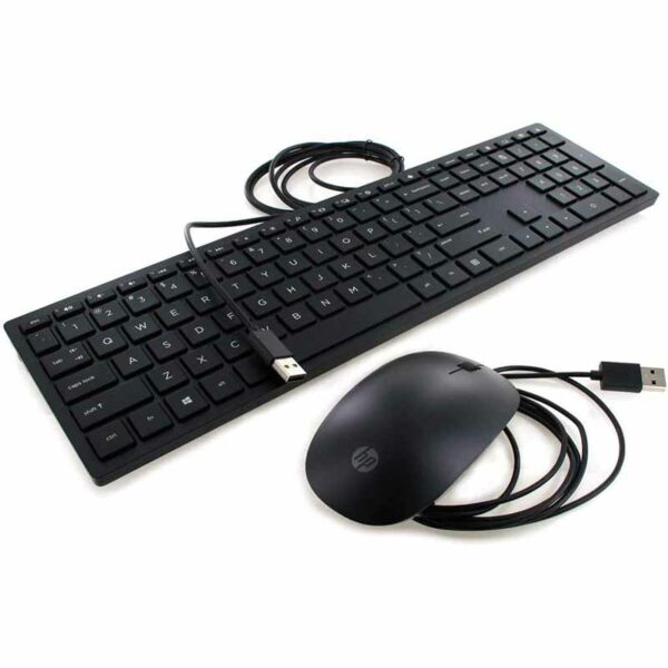 HP Lifestyle USB Wired PC Black Keyboard with Mouse