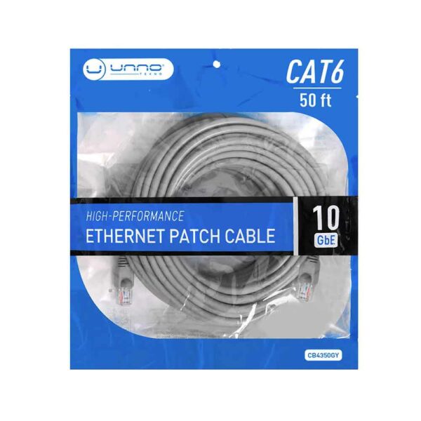 Unno 50Ft Ethernet Patch Cable CAT6 CB4350GY